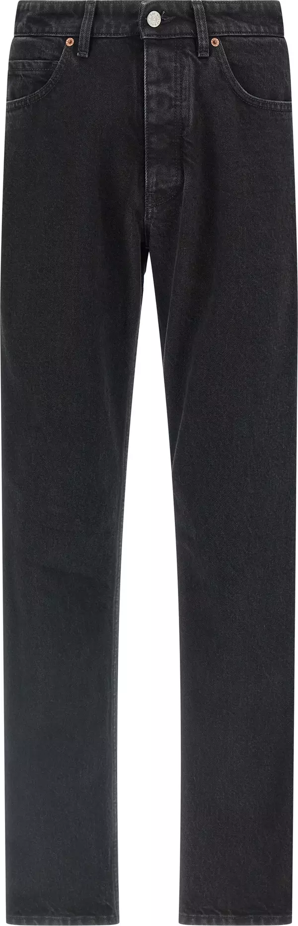 Black Cotton Tapered Jeans