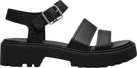 Black Leather Platform Sandals