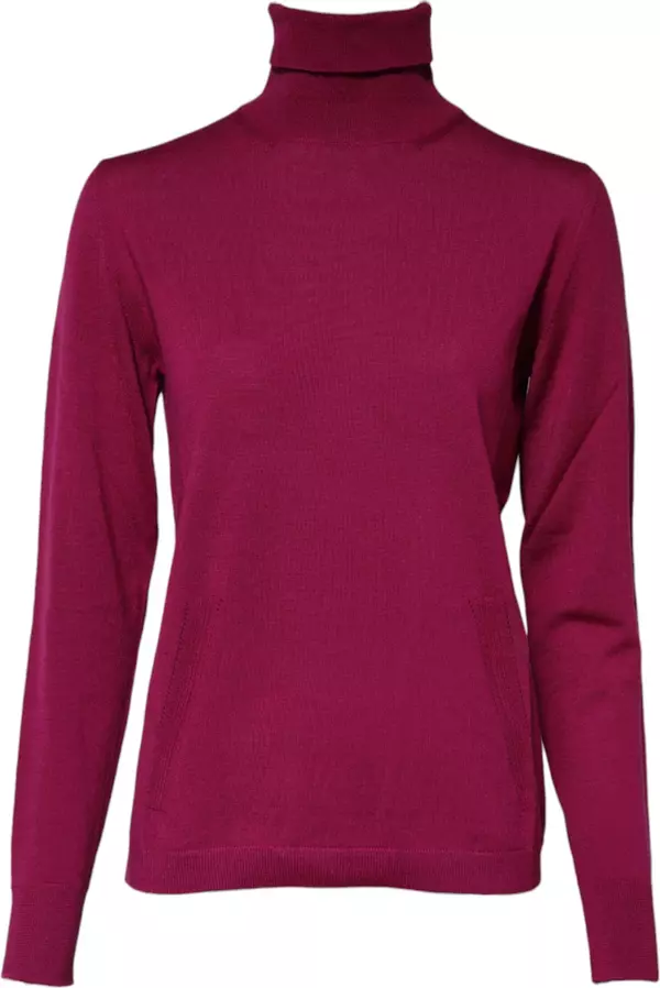 Fuchsia Wool Long Sleeves Turtleneck Sweater