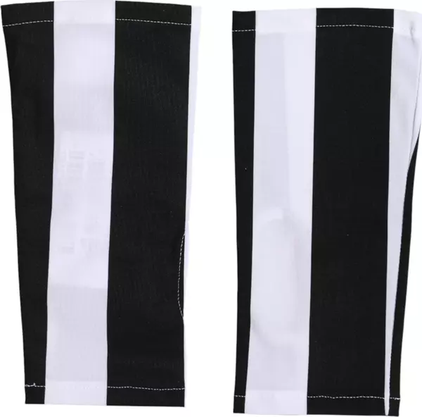 Black White Nylon Fingerless Wrist Length Gloves