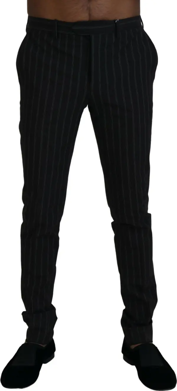 Black Stripes Viscose Dress Pants