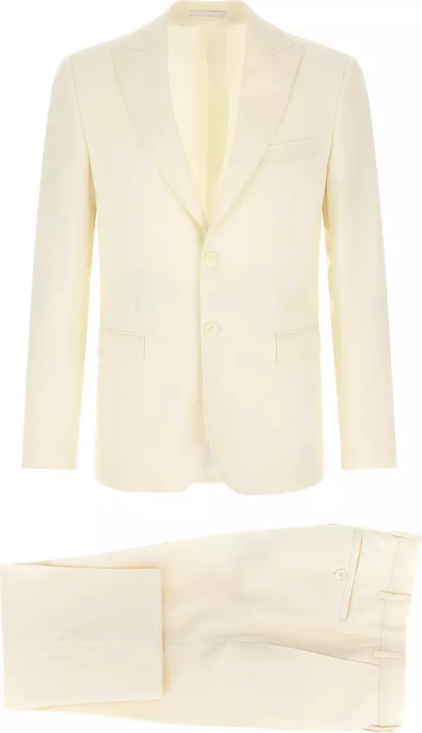 White Wool Two-Piece Suit