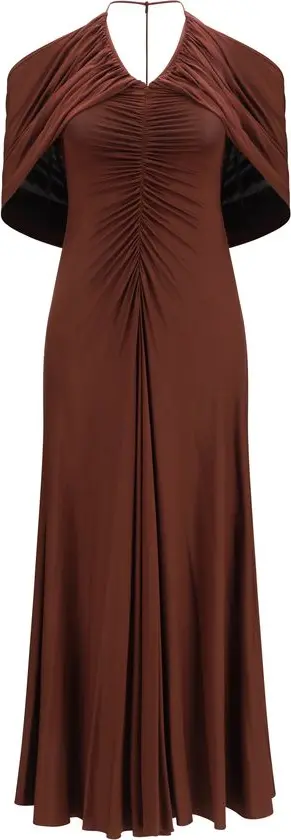 Brown Viscose Casual Dress