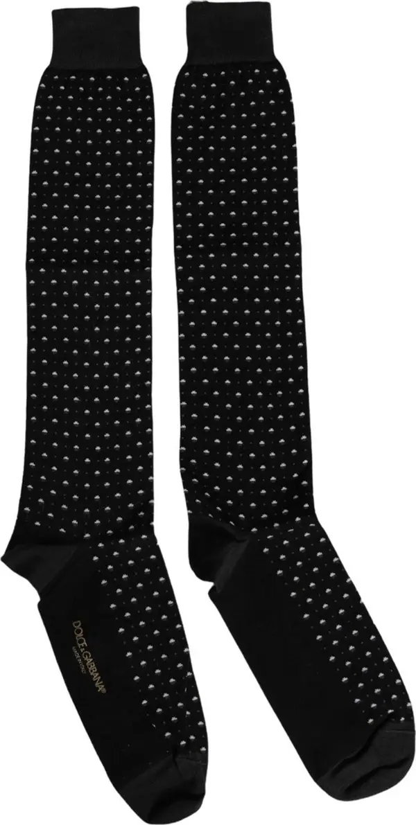 Black Polka Dot Over The Calf Accessory Socks