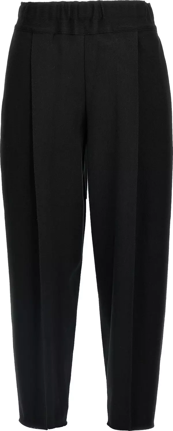 Black Cotton Casual Pants