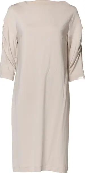 Ivory Viscose Sheath Knee Length Dress