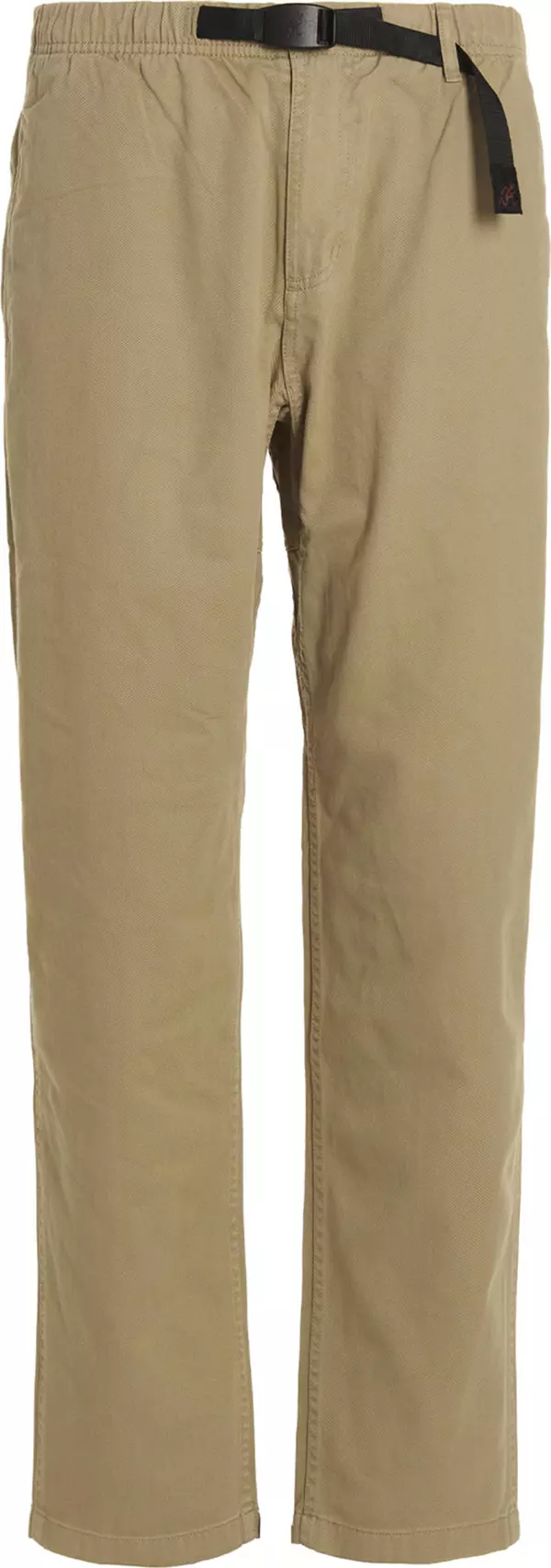 Beige Cotton Casual Pants