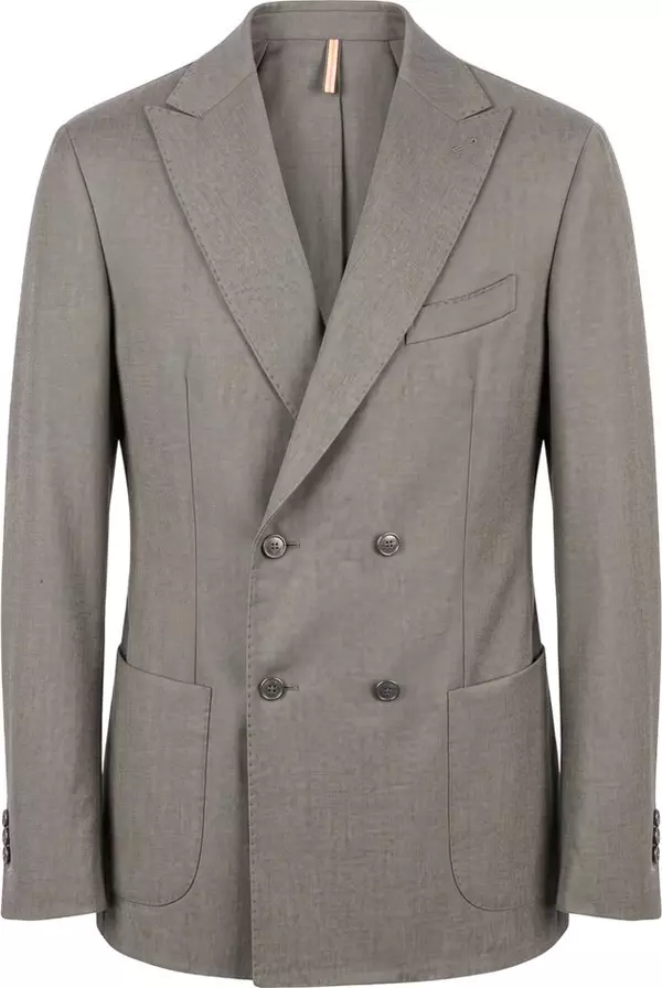 Grey Viscose Men Jacket