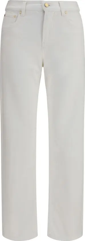 White Cotton Slim Fit Jeans