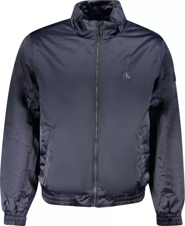 Blue Polyester Men Jacket