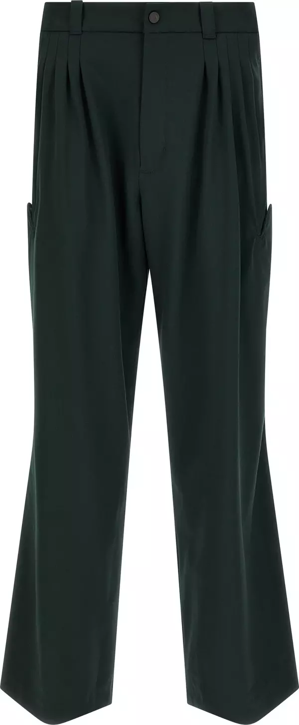 Bicolor Virgin Wool Casual Pants