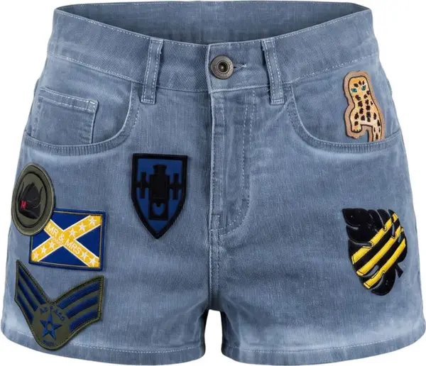 Blue Cotton Women Shorts