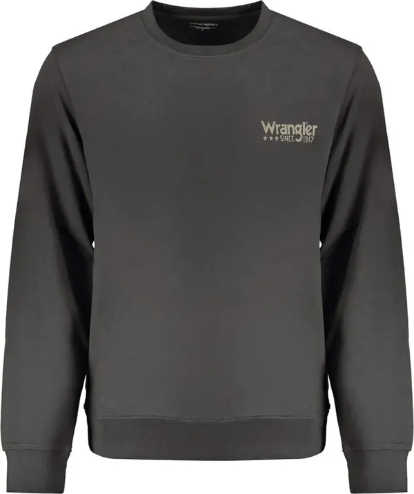 Black Cotton Men Sweatshirt