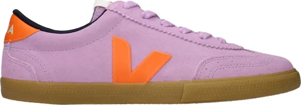 Pink Leather Low Top Sneakers