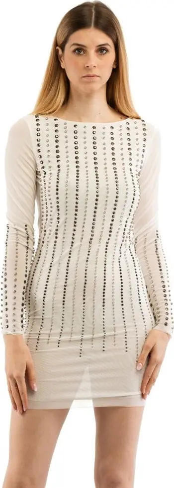 White Polyester Casual Dress