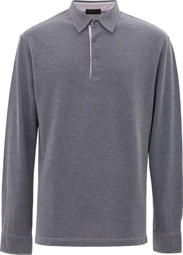Blue Cotton Polo Shirt