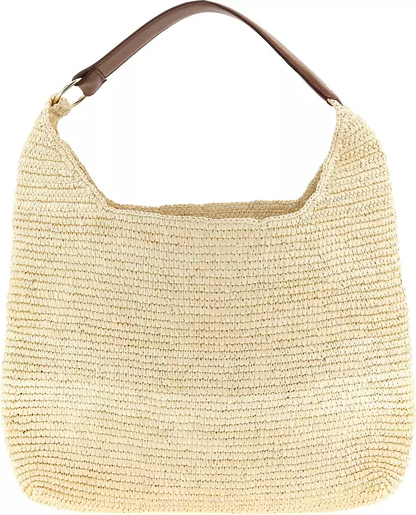 Brown Raffia Shoulder Bag