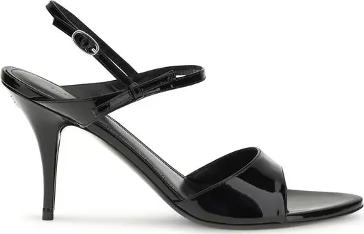 Black Calf Leather Bos Taurus Stiletto Heel Sandals
