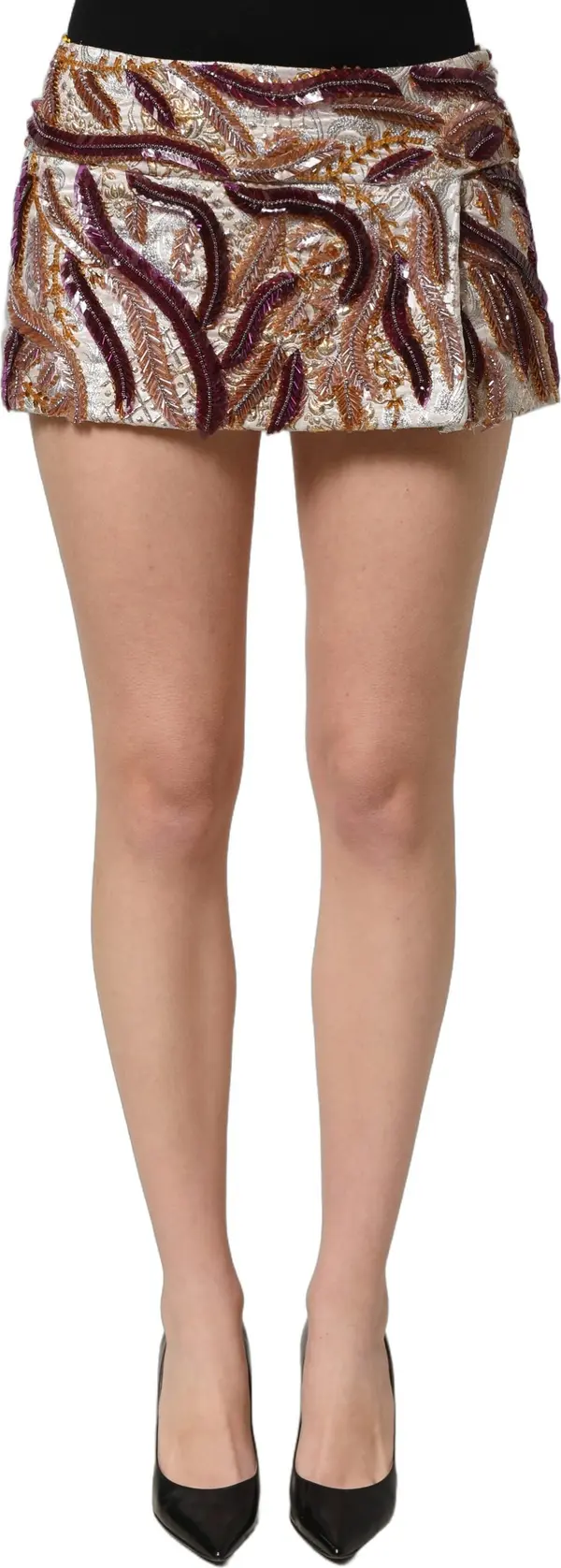 Multicolor Sequin MidWaist A-line Mini Skirt