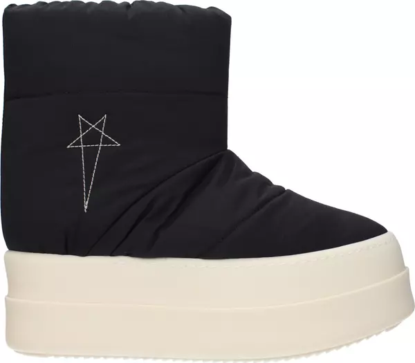 Black Fabric Ankle Boots