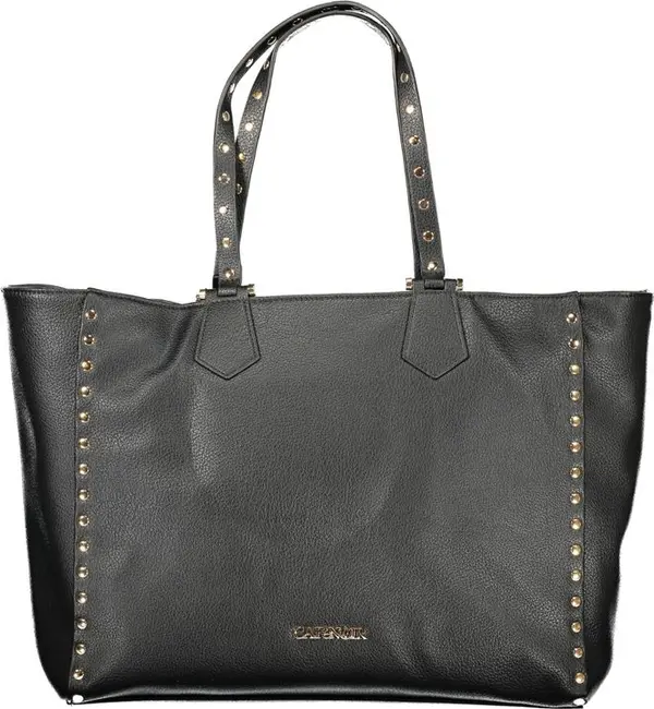 Black Polyurethane Women Shoulder Bag