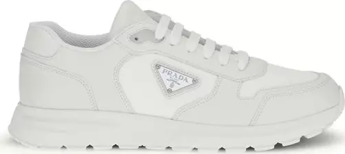 White Recycled Polyamide Athletic Sneakers