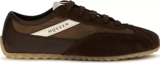 Brown Suede Leather Athletic Sneakers