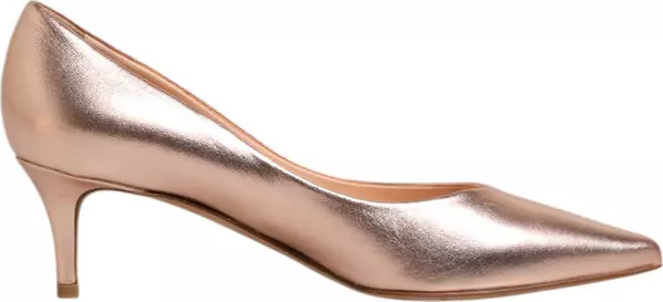 Pink Leather Pumps Stiletto Heels Slip On Shoes